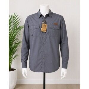 NWT Mystic Men's Blue/Gray Button Up Fishing Shirt XL Outdoor Hiking Long Sleeve